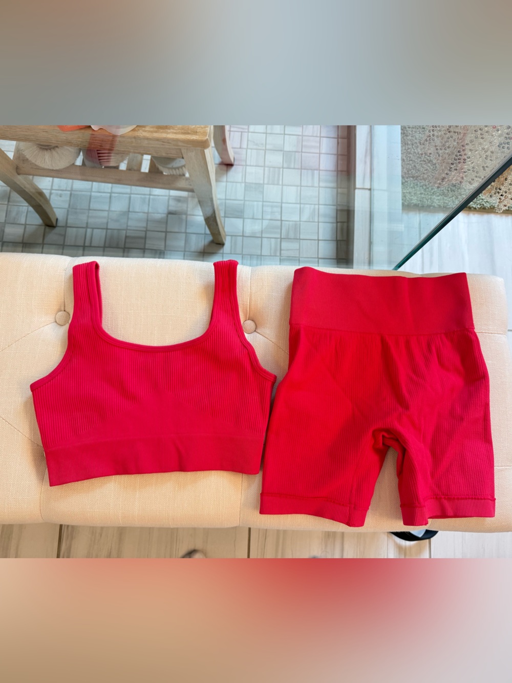 Amazon Women's Bike Shorts Set in hot pink